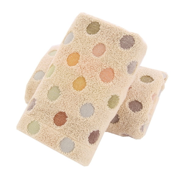 Pidada 100% Cotton Polka Dot Pattern Hand Towels for Bathroom Set of 2 (Brown)
