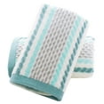 thumbnail image 1 of Pidada 100% Cotton Striped Pattern Hand Towels for Bathroom Set of 2 (Green), 1 of 9