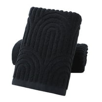 Pidada Hand Towels Set of 2 Striped Pattern 100% Cotton Absorbent Soft Decorative Towel for Bathroom (Black)