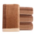 thumbnail image 1 of Pidada Striped Pattern 100% Cotton Hand Towels for Bathroom 13.8 x 29.5 Inch Set of 4 (Brown), 1 of 7