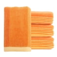 thumbnail image 1 of Pidada Striped Pattern 100% Cotton Hand Towels for Bathroom 13.8 x 29.5 Inch Set of 4 (Orange), 1 of 7