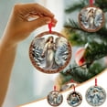 thumbnail image 1 of FastXmas Christmas Wooden Decortaions, 3.15" Christmas Angel Ornaments Vintage Angel Wreath Wall Hanging 3D Ornament Praying Angel Scene Hanging Decor​ations for Tree Christmas Home Party, 1 of 8