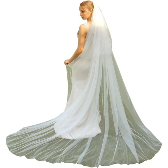 Pidzorl Grand 300cm Wedding Veil Airy Double Layer Tulle for or Outdoor Ceremonies Photo Props Cathedral Length Bridal