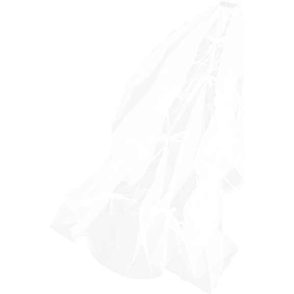 Pidzorl White Bridal Veil with Bow and Comb, Single Layer Mesh Wedding for Women, Ivory Color, Suitable Church Outdoor