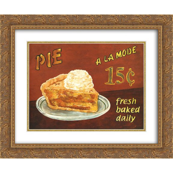 Pie A La Mode 2x Matted 18x15 Gold Ornate Framed Art Print by Beth Franks