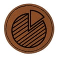 thumbnail image 1 of Pie Chart Business Office Icon 2.5" Faux Leather Round Engraved Iron-On Patch - Brown, 1 of 6