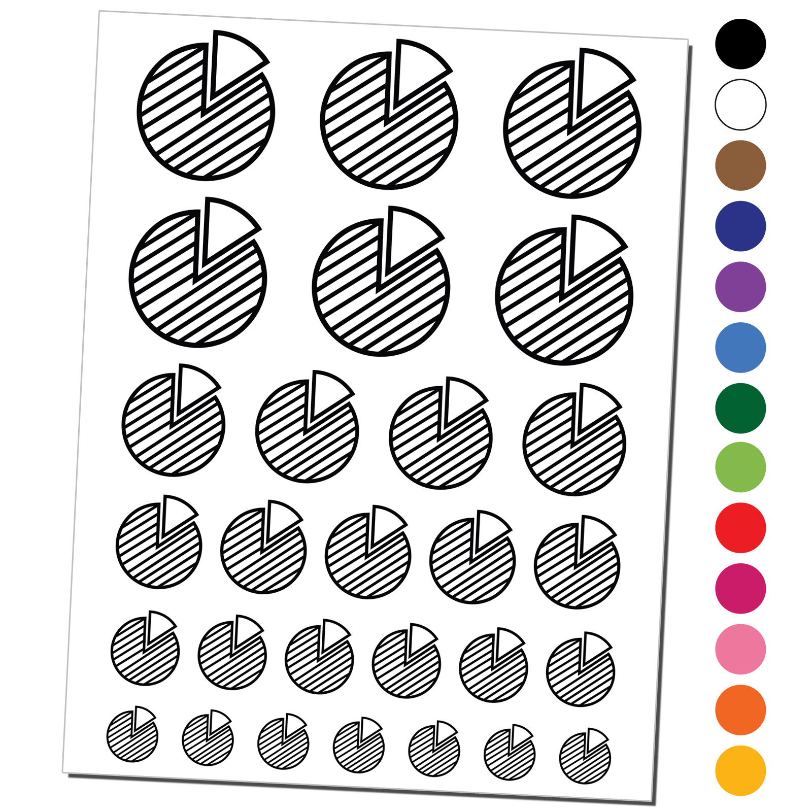 Pie Chart Business Office Icon Water Resistant Temporary Tattoo Set ...