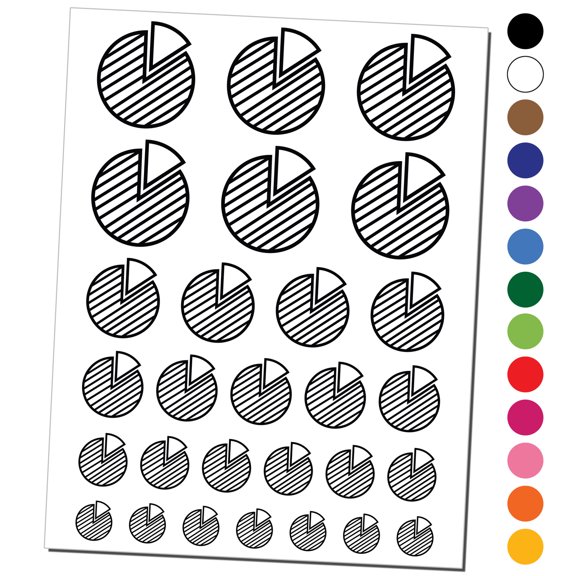 Pie Chart Business Office Icon Water Resistant Temporary Tattoo Set Fake Body Art Collection - Purple