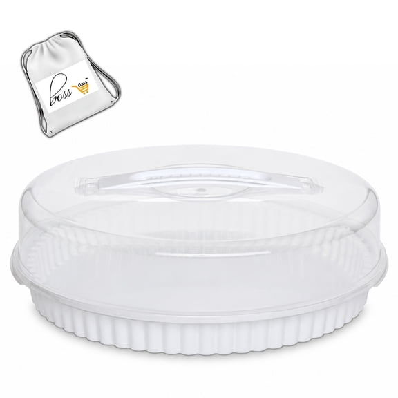 Pie Container with Lid and Handle, 10.38 Inch Round Pie Carrier BPA-Free Reusable Dessert Storage Keeper for Pies Cheesecakes Tarts Quiches & Bake Sale Transport