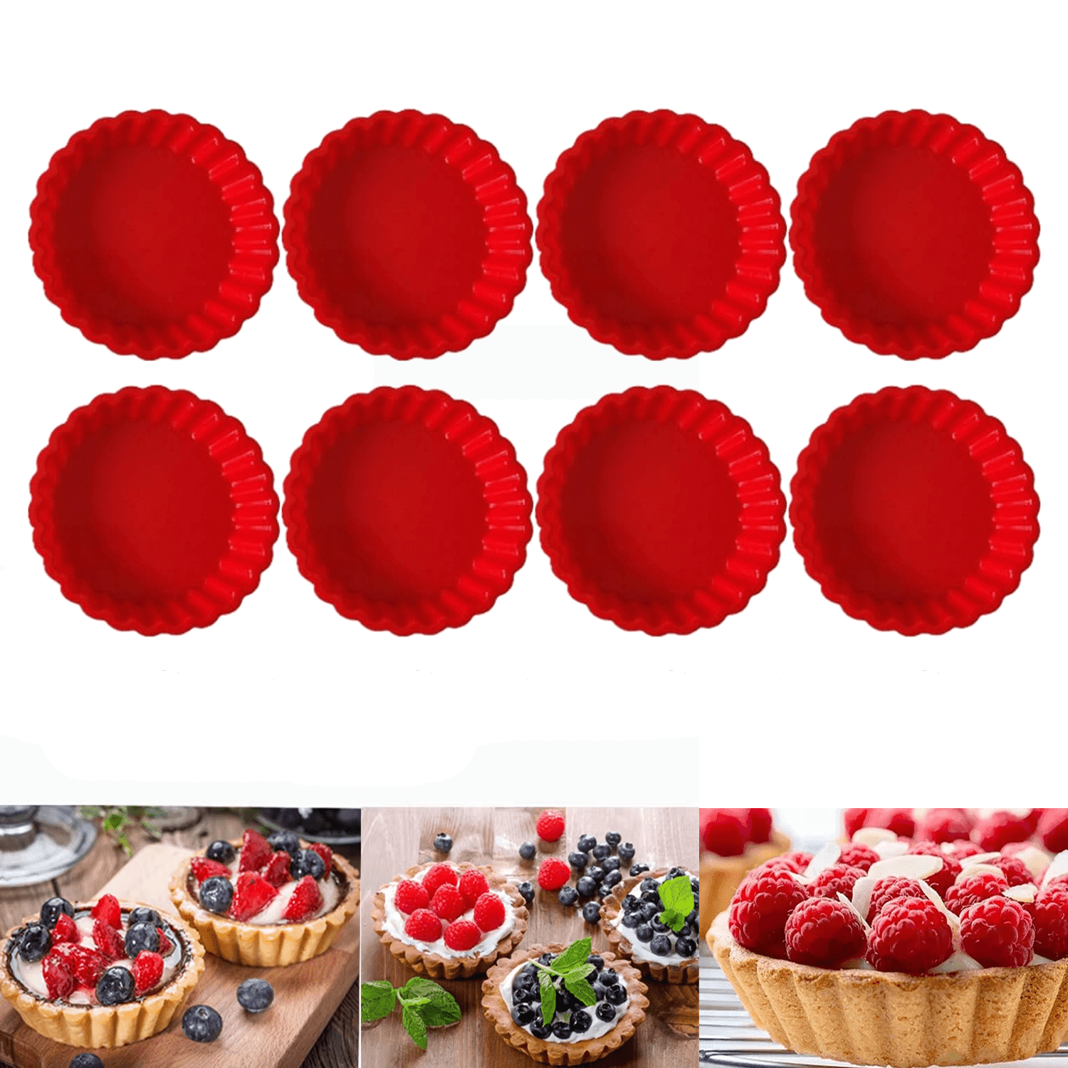 Pie Dishes for The Oven Silicone Mini Tart Pans Pie Tins Dish for ...