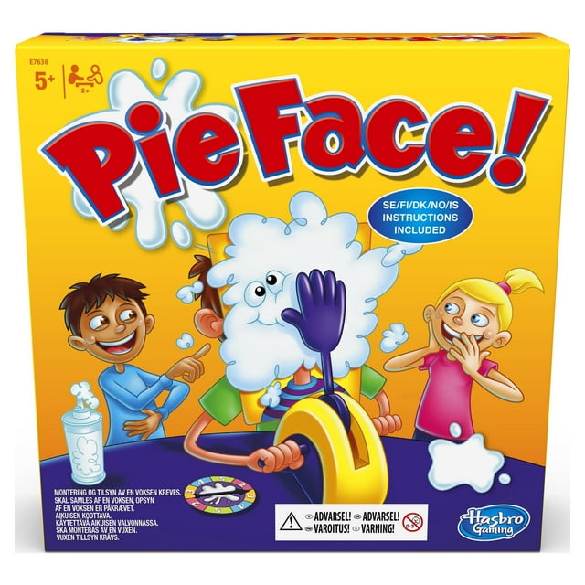 Pie Face! Whipped Cream Board Game for Kids and Family Ages 5 and Up, 2+ Players