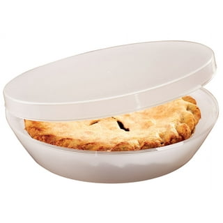 Harloon Plastic Disposable Pie Containers with Hinged Locking Lids Round  Pie Keepers Clear Pie Carrier Clamshell Flan Cake Container for Food