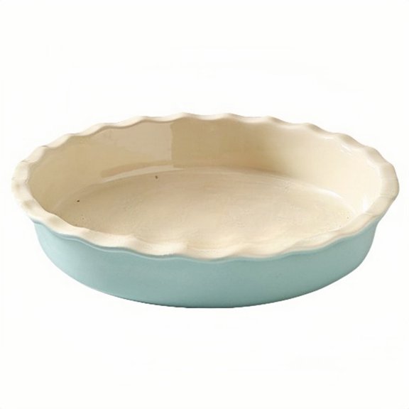 Pie Pan for Baking 10 inch, Pie dish for Quiche, Apple Pie, Pot Pies, Deep dish pie plate with ruffled edges, Non-stick Cake Pan, Microwave,Dishwasher,and Oven Safe, Lake Blue