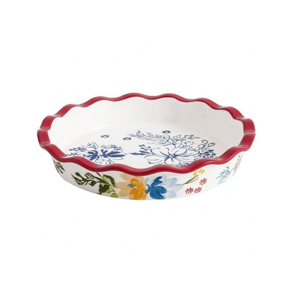 Pie Pan Ceramic Pie Plate 9 Inch Deep Dish Pie Pans Nonstick Pie Pans For Baking Red Floral Pie Dish For Kitchenplate