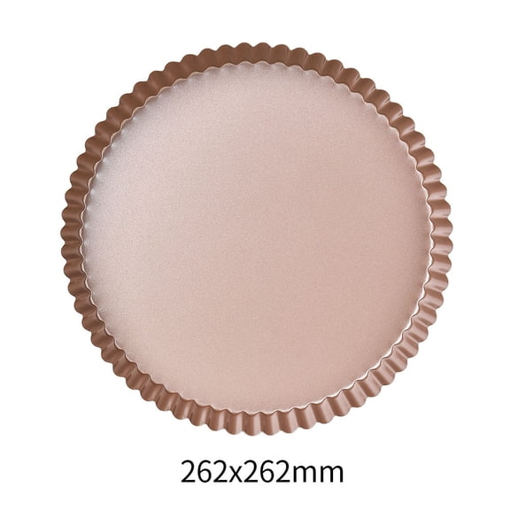 Pie Pans for Baking 12 in Non-Adhesive Coated Champagne Gold Lace Style Concept Pizza Cake Pan for Home or Commercial Use