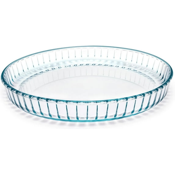 Pie Plate 10.5 Inch, Oven Glass Pie Pan for Baking Pie Crust, Pie Dish with Rippled Edge, Clear Baking Pan