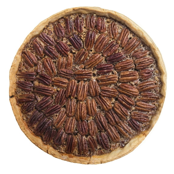 Pie Round Blanket, Tart with Pecan Nuts Dessert Food with Fruits Apple Season Close Up Look, Cozy Plush for Indoor & Outdoor Use Novelty Gift Idea, 47" Round, Chesnut Brown Sand Brown, by Ambesonne