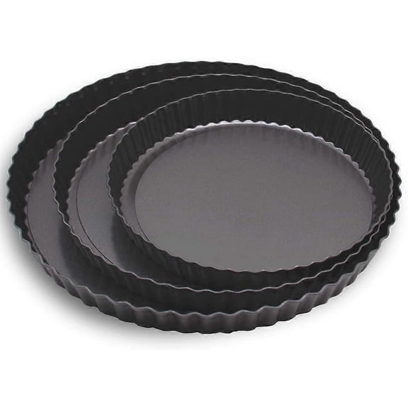 Pie Tin,Non-Stick Pie Dish,Round Quiche Tart Pan,Pizza Plate with Removable Loose Bottom,Bakeware(1