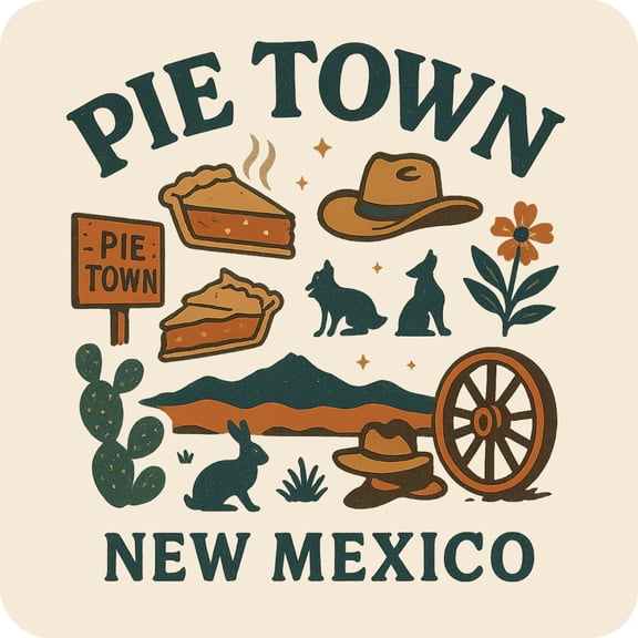 Pie Town New Mexico Keepsakes Souvenir Vinyl Sticker – Destination Travel Keepsake Collectible (3-Inches Wide)
