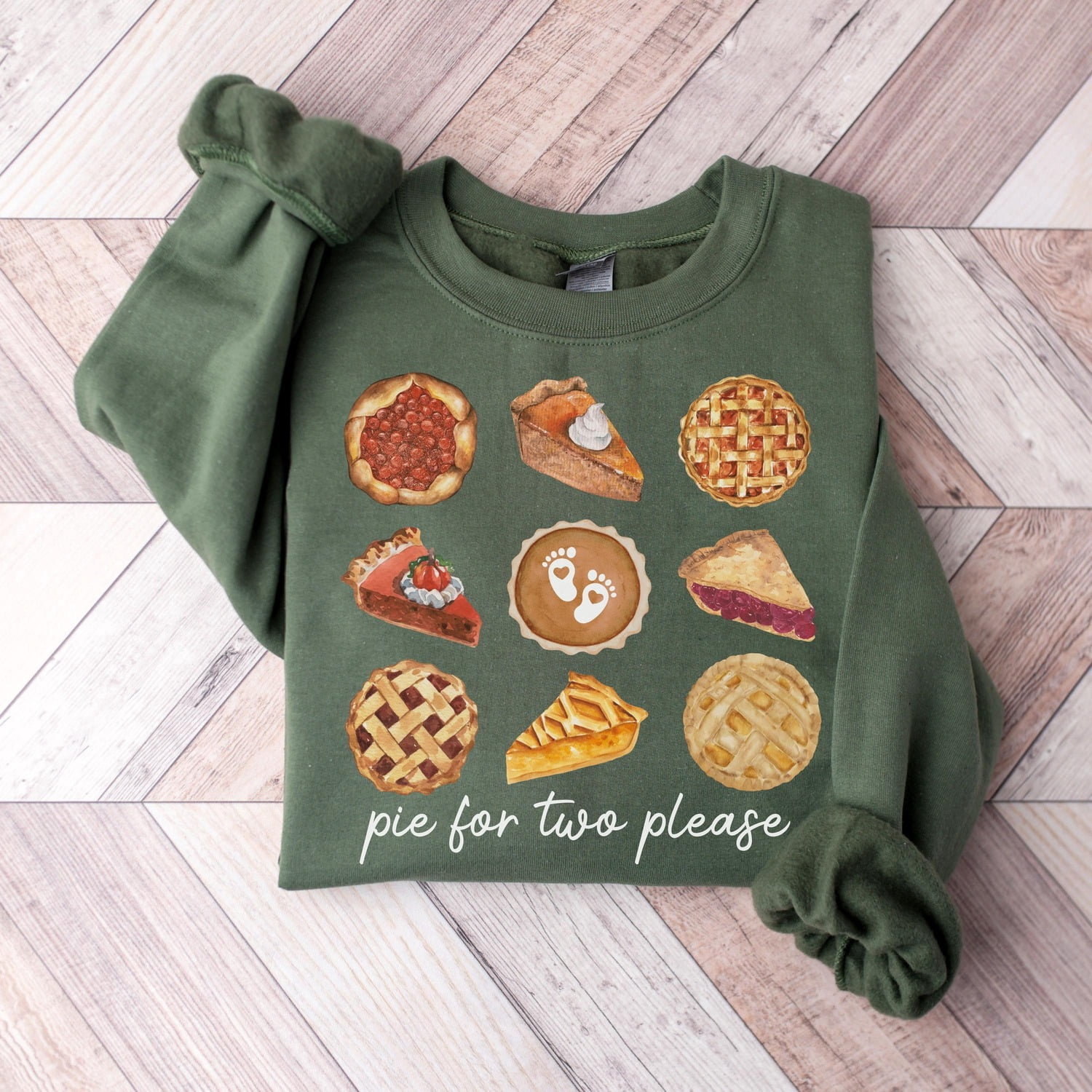 Meat Graphucs Pie for Two Please Assorted Dessert Pies Unisex Crewneck Sweatshirt ...