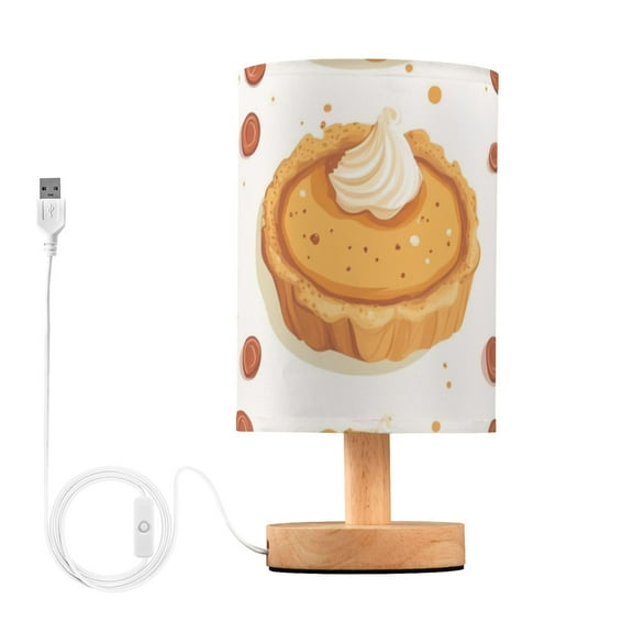 Pie with Cream Cartoon Table Lamp with USB Port LED Warm Light Lamp Night Light Home Decor