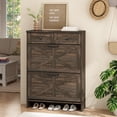 thumbnail image 1 of PieDle Shoe Storage Cabinet with 2 Flip-Down & 2 Standard Drawers, Freestanding Narrow Organizer with Adjustable Shelves, for Entryway, Hallway, Closet, Farmhouse Design, 1 of 10