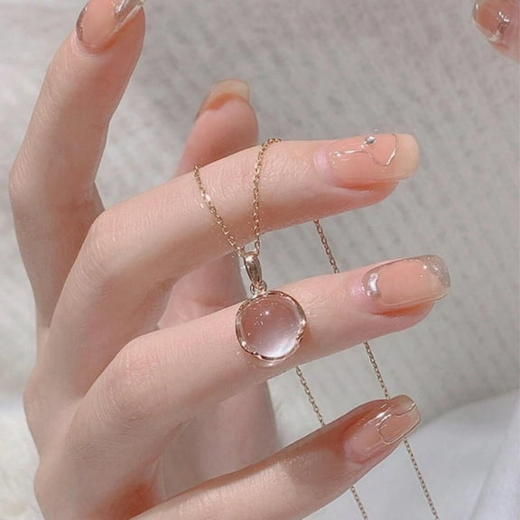 Piece Of Cherry Blossom Pink Crystal Necklace For Women, Light Luxury Niche Design, Simple Elegant And Fashionable Clavicle Chain james avery necklace unique gifts for women Zirconia Pendant