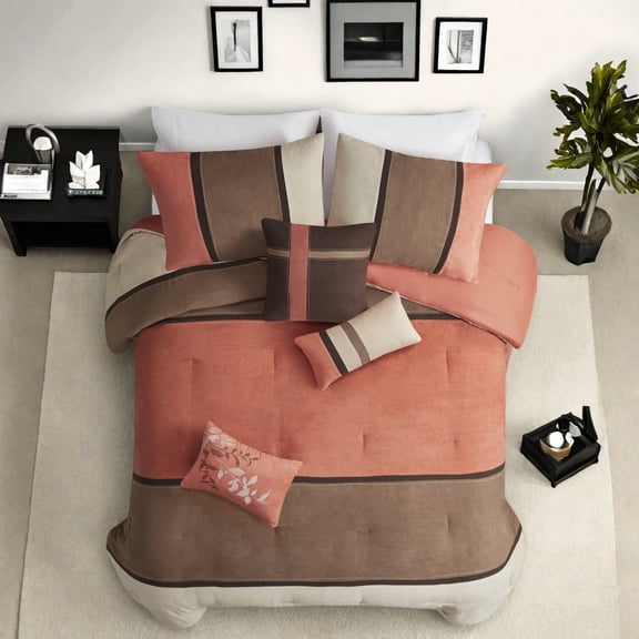 Piece Coral Faux Suede Bedding Set Queen Size Hypoallergenic Machine Washable