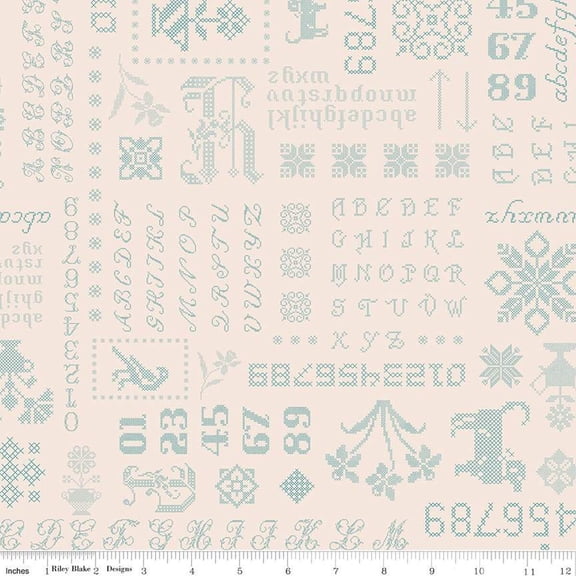 Piece & Plenty Sampler Blue Cotton Fabric