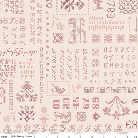 Piece & Plenty Sampler Red Cotton Fabric