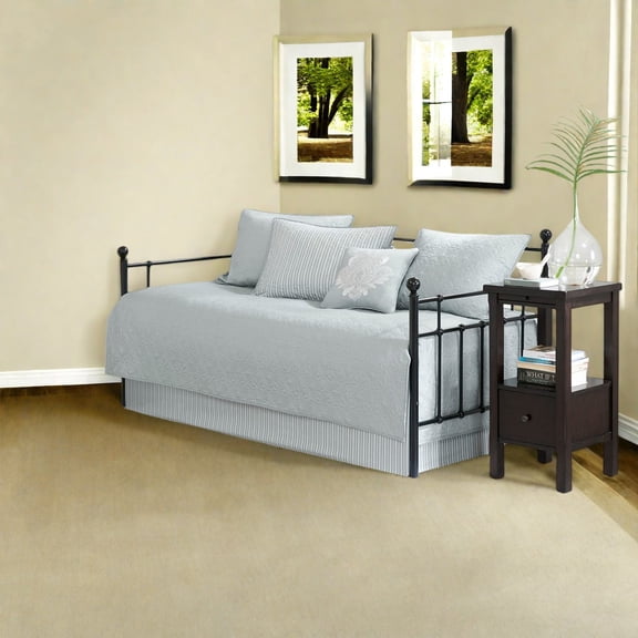 Piece Reversible Bedding Sets Cotton Grey Cottage Style for Twin Daybeds