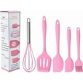 thumbnail image 1 of Piece Silicone Kitchen Utensils Set Non-Stick Heat Resistant Cooking Tools for Baking and Mixing Heat Resistant 450C Pink, 1 of 4