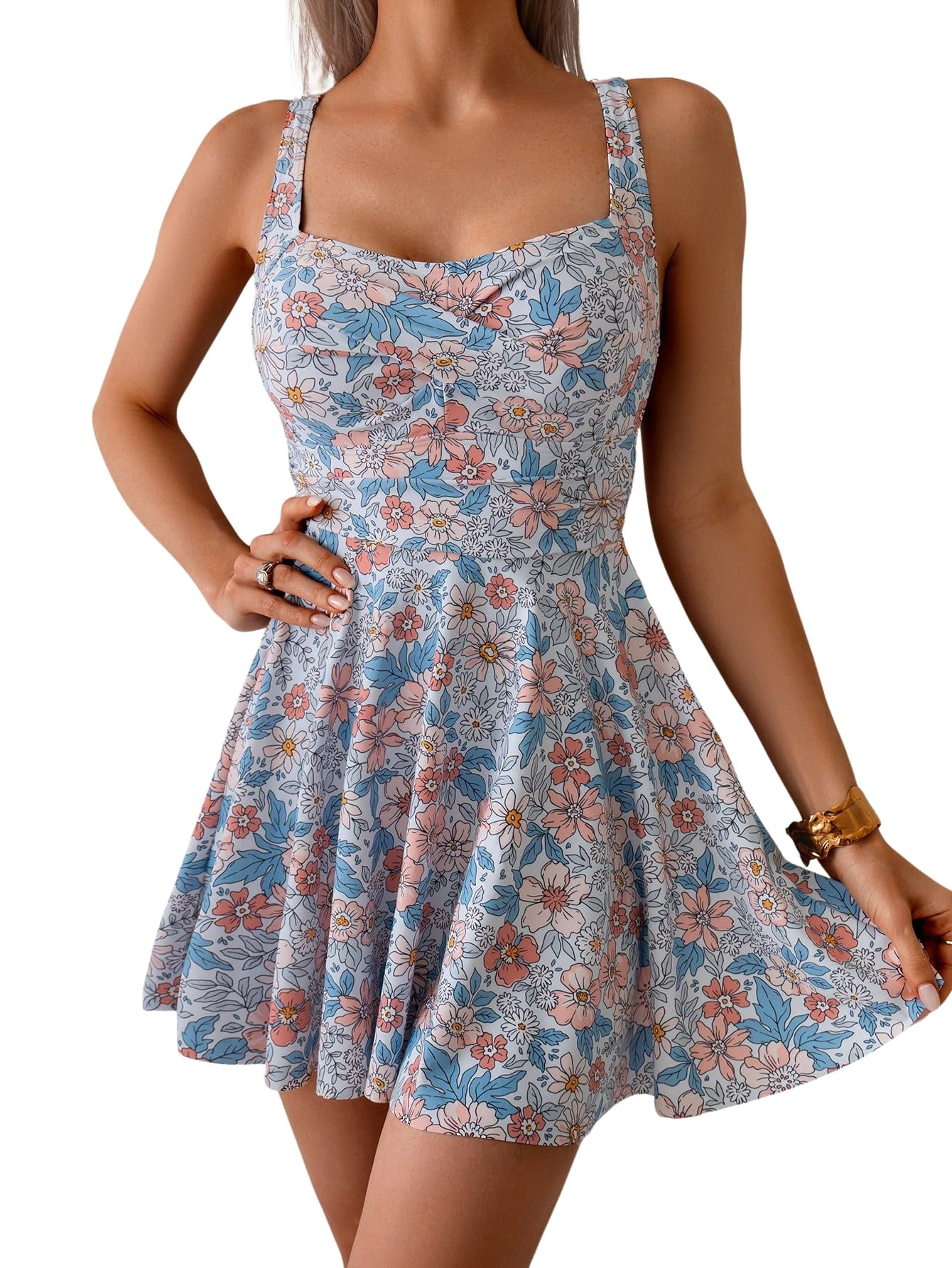 Piece Swimdress Swimsuit for Women Tummy Control Wrap Swim Dress Modest ...