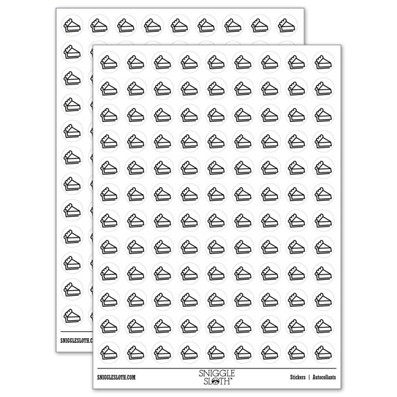 Piece of Pie 200+ Round Stickers - White - Matte Finish - 0.50" Size