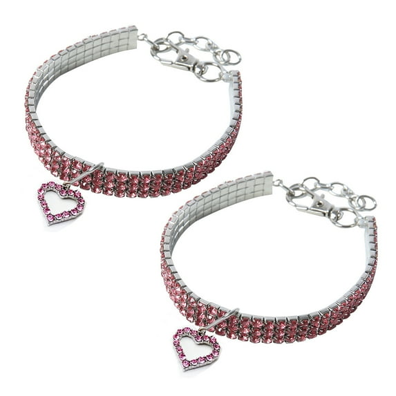 Piece of shiny rhinestone pet collar shiny pendant dog collar adjustable crystal