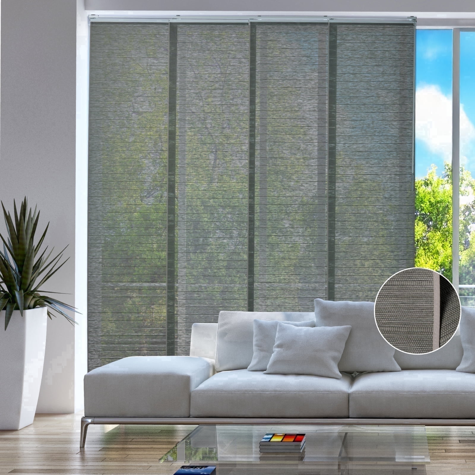 Photo inspiration: Woven Textile Panels Reference: Piecenat Woven Fabric Panel Track Blinds For Sliding Doors 46
