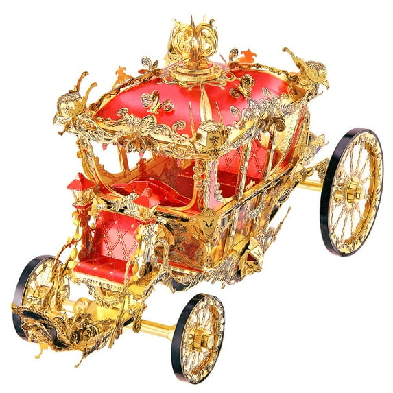 Piececool 3D Metal Model Kits, Princess Carriage Model Building DIY Craft Kits, Brain Teaser Puzzles - 216 Pcs