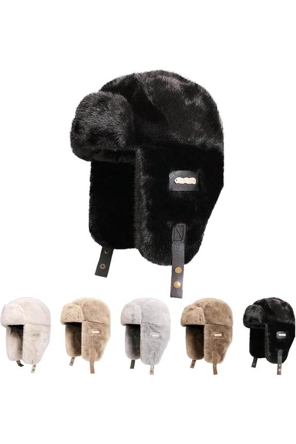 Piecees  Trapper Hat for Women Men Winter Hats with Ear Flaps Fuzzy Russian Ushanka  Snow Hat for Cold Weather Warm
