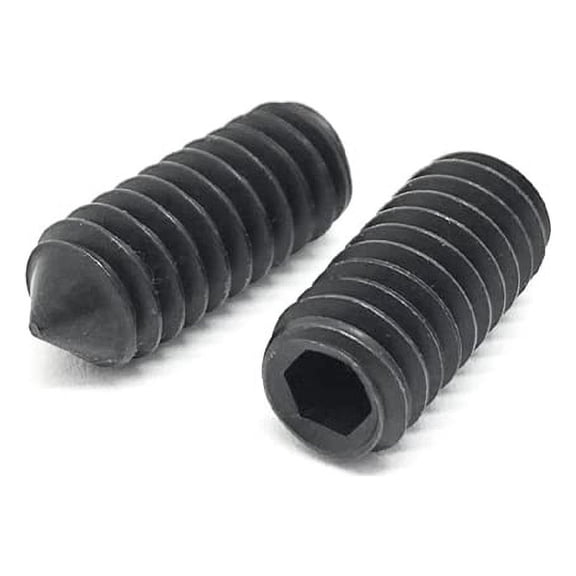 Pieces) 1/4-20x3/8" Alloy Cone Point Coarse Thread Allen Socket Set Black Oxide