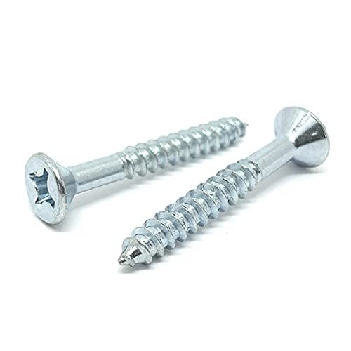 Pieces) 12x3" Phillips Flat Head Wood Screws Zinc Clear