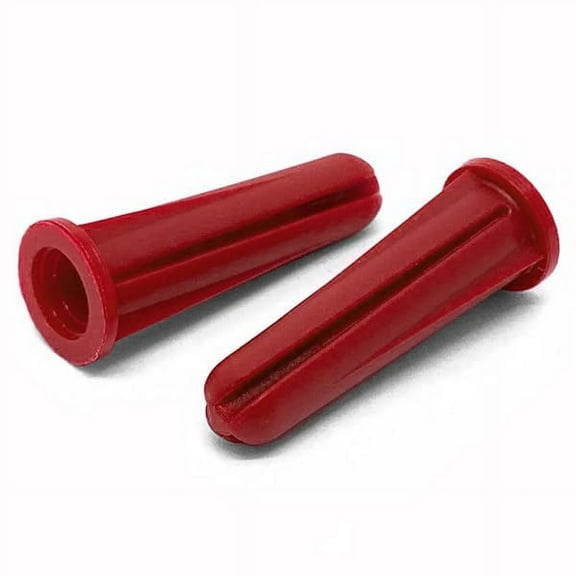 Pieces) #14#16 x 1-3/8" Conical Plastic Drywall Anchor Red