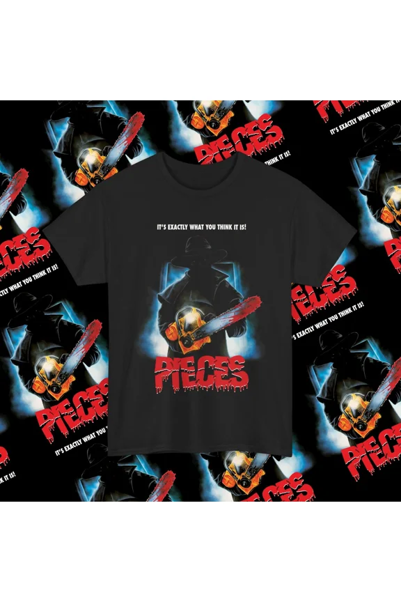 Pieces 1982 Splatter/Giallo Horror Movie Shirt, 80s Horror Movie Poster T-Shirt