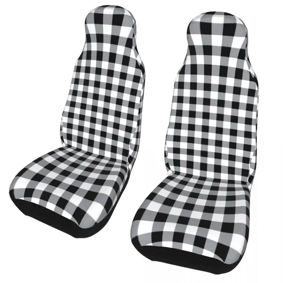 Pieces 2 Cover Protector Seat SUV RV Truck Any Fit Covers Seat Car Auto Universal Stripes Wide Plaid Black And Red Check Buffalo