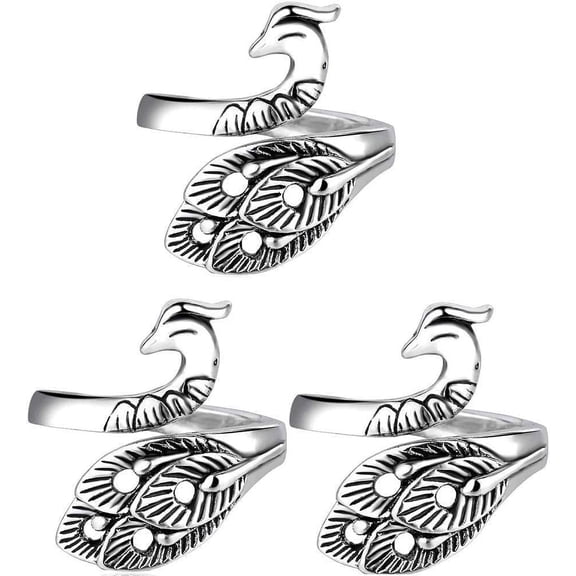 Pieces Adjustable Weaving Rings Crochet Accessories Peacock Open Finger Rings Hand Weaving Acceleration Tools