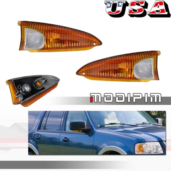 Pieces Amber Side View Mirror Light Covers for 03-06 for Ford Expedition Navigator Front -