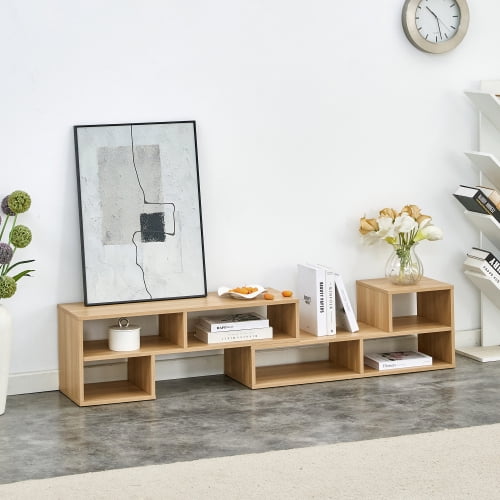 2-Piece Cube TV Stand – Free Combination Gaming Entertainment Center Media Stand, Open Storage Bookcase Shelf for Living Room, 2-Shelf Bookcase L-Shaped TV Console Stand