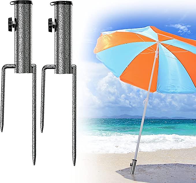 Pied De Parasol Heavy Duty En Métal - Ancrage Pour Parasol De Plage, Réglable Et Résistant Aux Intempéries