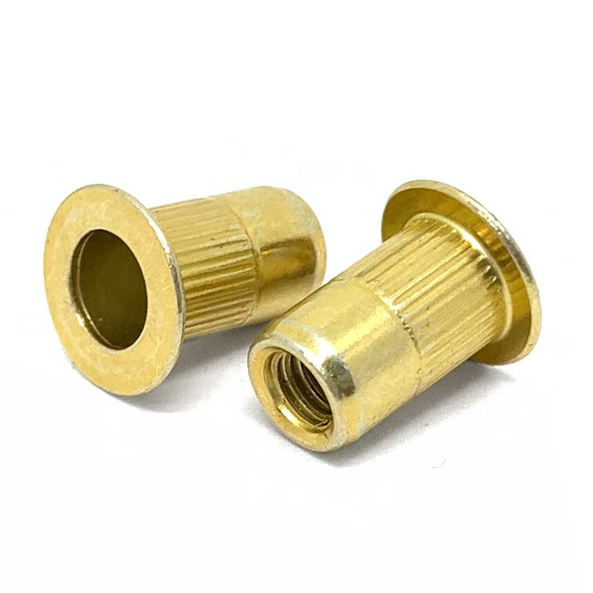 Pieces) M8-1.25 (.027-.150) Steel Large Knurled Body Rivet Nut Zinc Yellow
