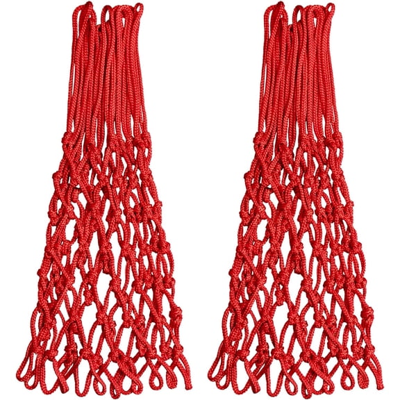 Pieces Professional Basketball Net Replacement, Heavy Duty Anti Whipoops Red Standard Size Basketball Rim Net Fits Indoor and Outdoor All Weather