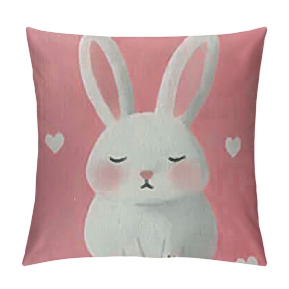 Pieces Soft Pillowcases King , Cartoon Rabbit Decorative Bed Pillow Sham Rectangle Cushion Cover for Sofa Couch Zipper Closure